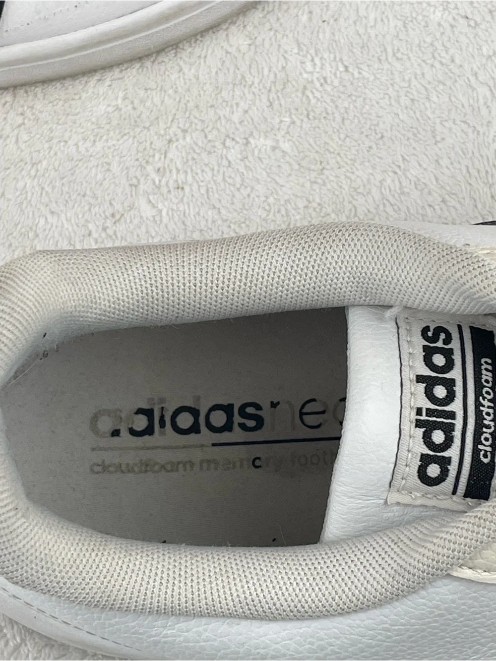 adidas Neo Cloud White Sneakers with Black Three Stripes